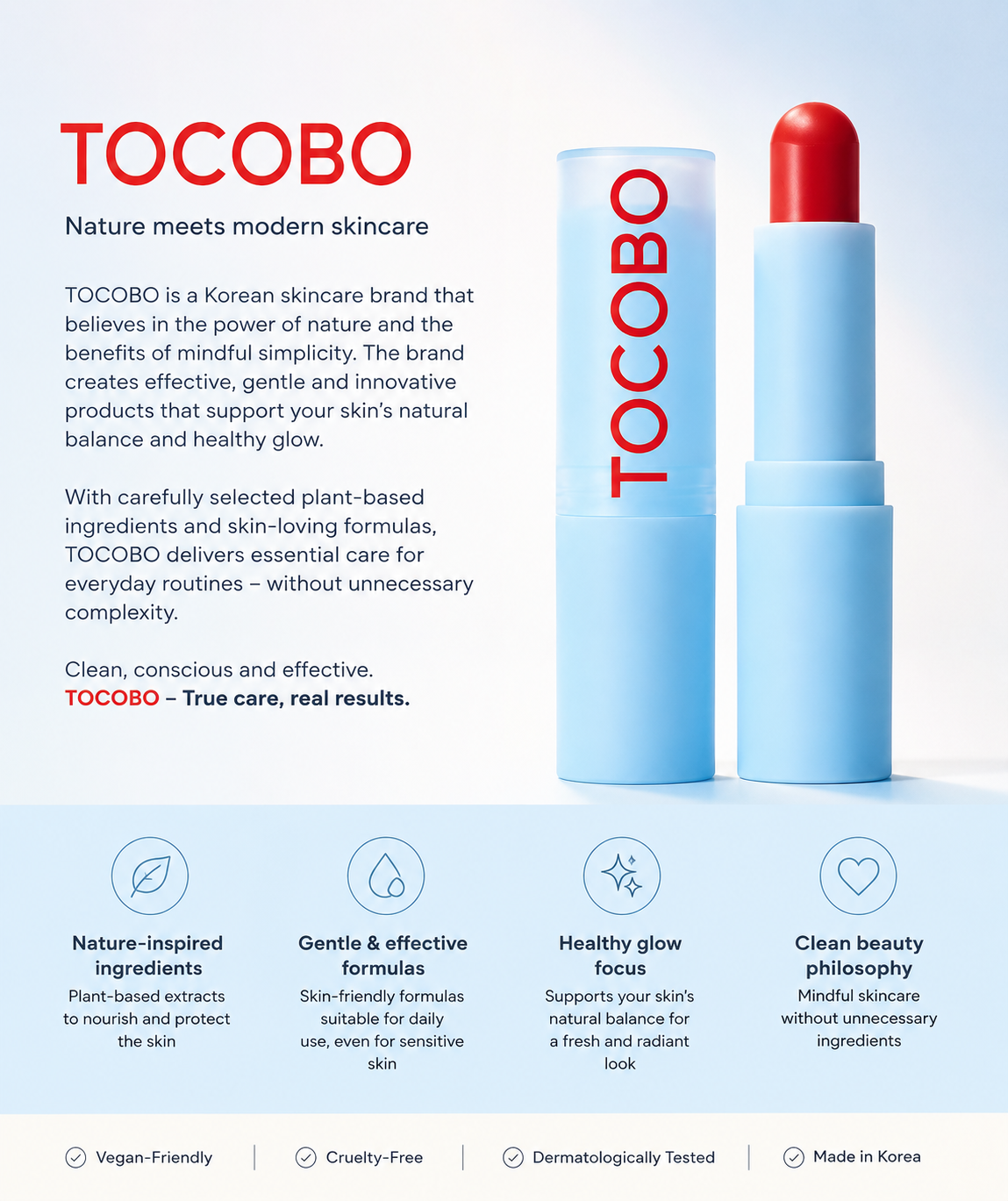 TOCOBO Glass Tinted Lip Balm 013 Tangerine Red 3.5g | Getinte Lippenbalsem Koraalrood