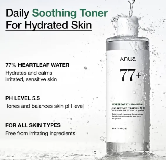 Anua Heartleaf 77 + Hyaluron Soothing Toner 250ml