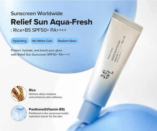 Beauty of Joseon Relief Sun Aqua-Fresh Rice + B5 SPF50+ 50ml | Korean Skincare Glow