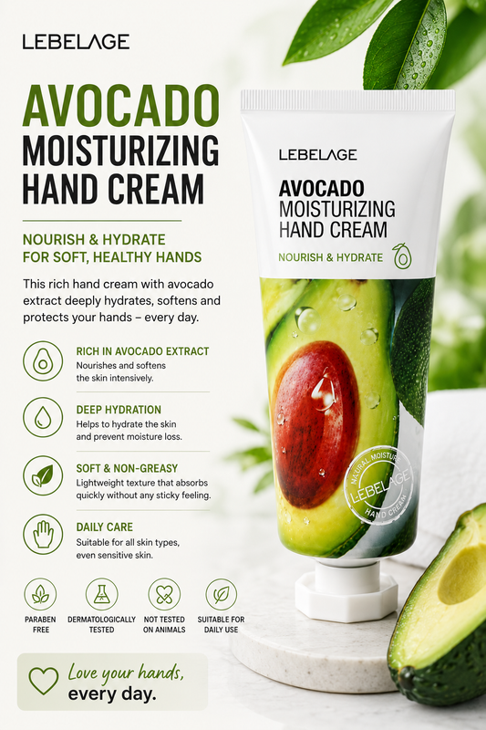 LEBELAGE Avocado Moisturizing Hand Cream 100ml | Rijke Handcrème Zeer Droge Handen