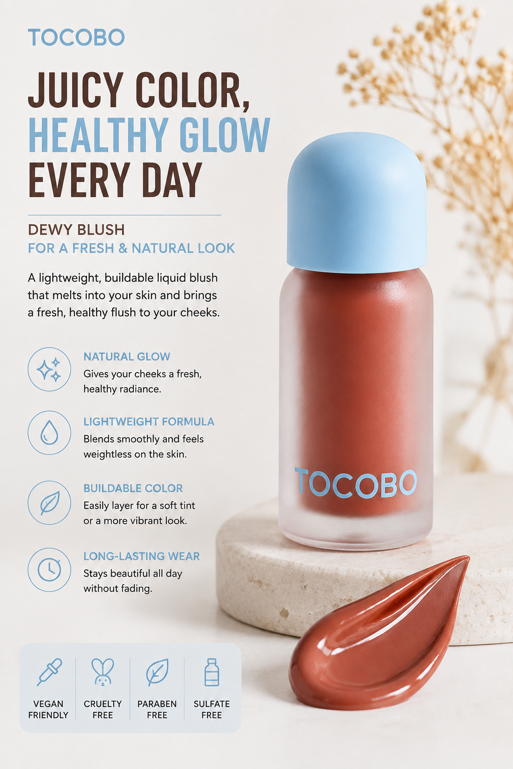 TOCOBO Juicy Berry Plumping Lip Oil 13 Choco Berry 4g | Glossy Lip Oil Vollere Lippen