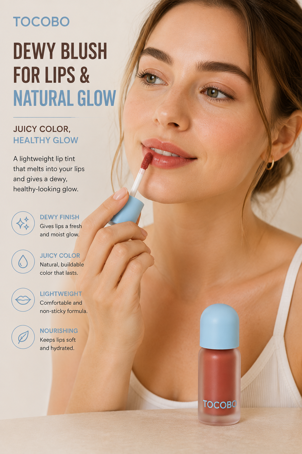 TOCOBO Juicy Berry Plumping Lip Oil 13 Choco Berry 4g | Glossy Lip Oil Vollere Lippen