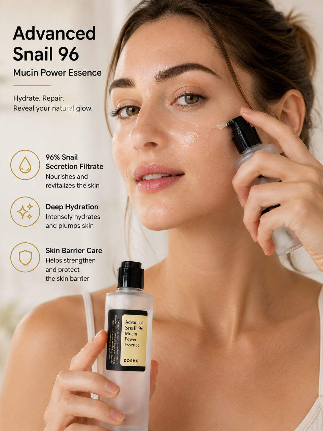 COSRX Advanced Snail 96 Mucin Power Essence 100ml | Herstellend Serum Droge & Doffe Huid